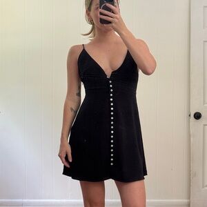 Backless urban outfitters button mini dress